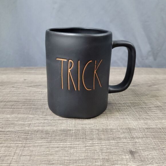 Rae Dunn Artisan Collection Black Ceramic Farmhouse Trick or Treat Halloween Mug - Picture 1 of 6
